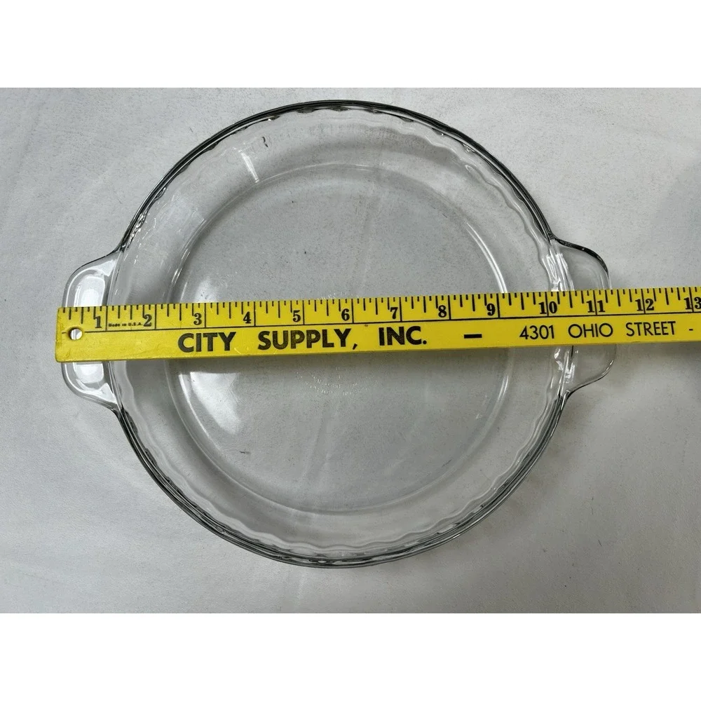 Anchor Hocking Deep Baking Dish Clear Glass Pie Plate 9.5
